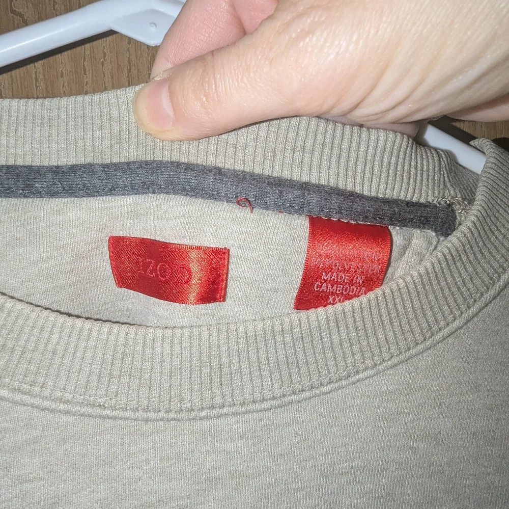 IZOD Gray Sweatshirt Men's XXL - Picture 4 of 8